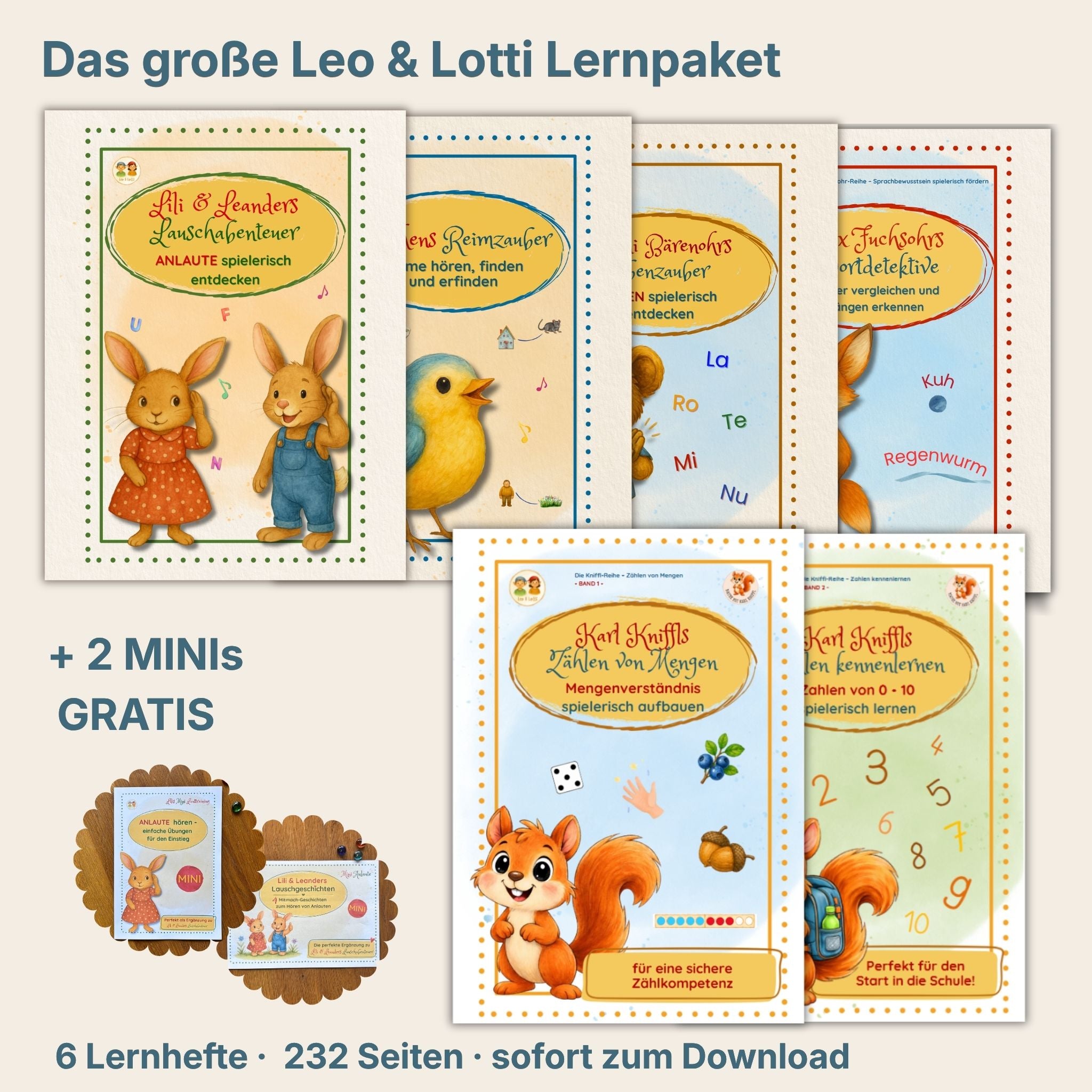 Das große Leo & Lotti Lernpaket • Wichtige Grundlagen fürs Lesen, Schreiben & Rechnen