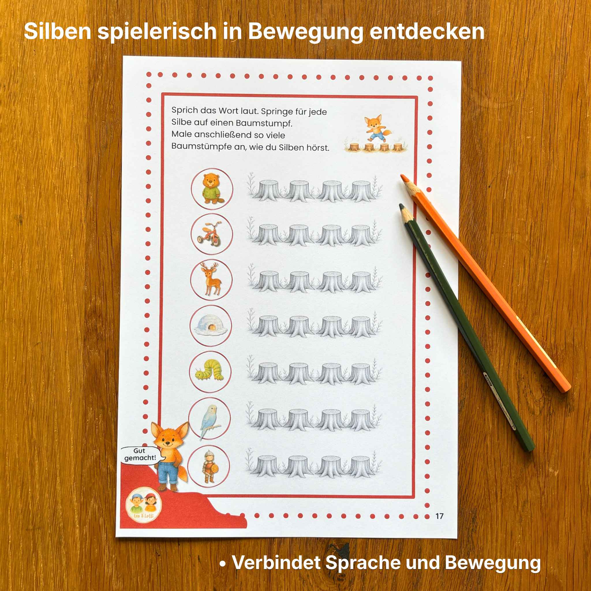 Heft 4: Wortlängen • Entwickelt das Gefühl für Wortlängen und Silben.
