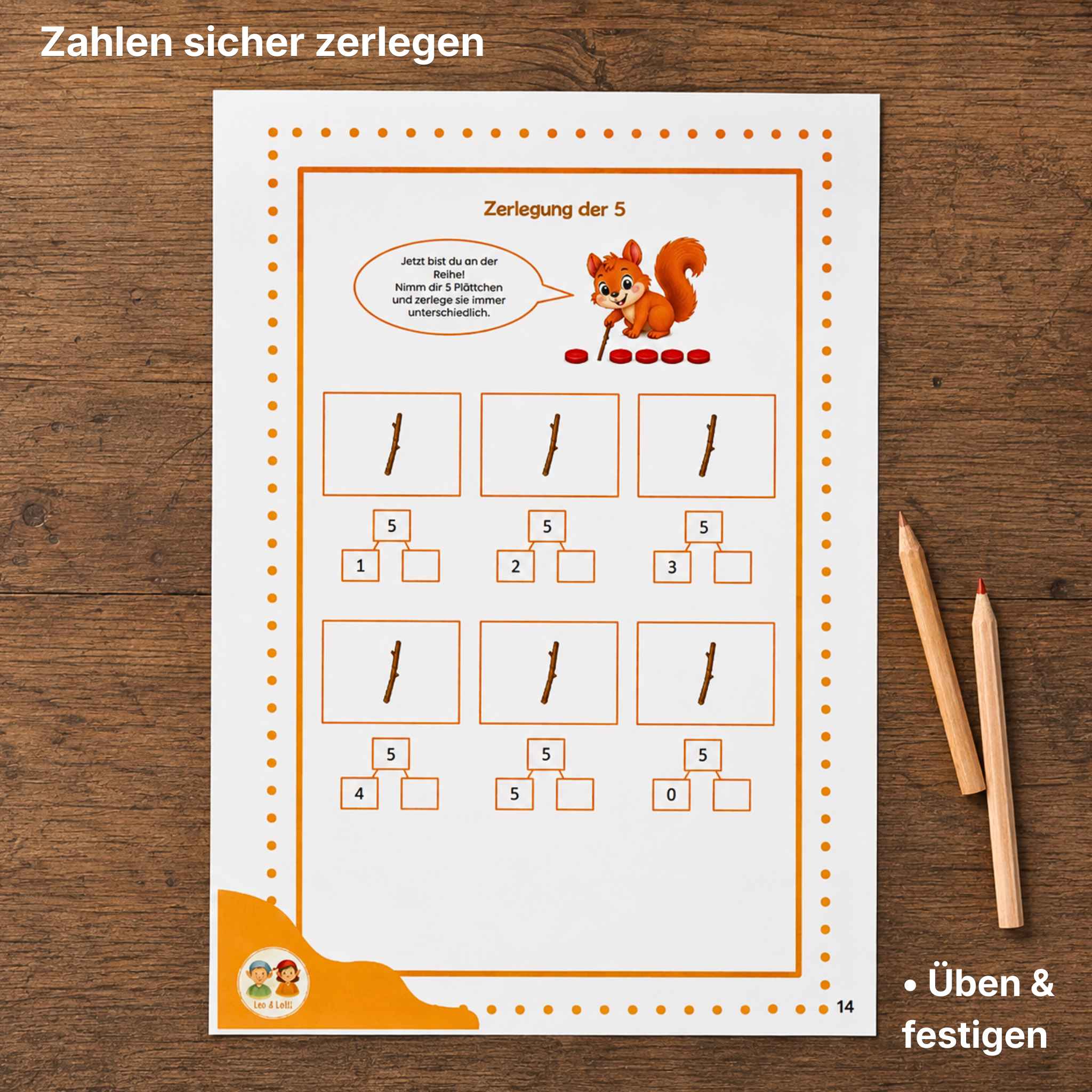 Karl Kniffls Zahlzerlegung bis 10 • Vorbereitung für sicheres Plus- und Minusrechnen